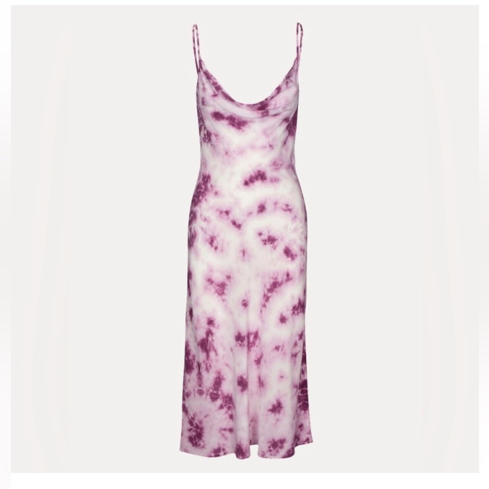 Realisations Par Lavender Tie-Dye 100% Silk Dress